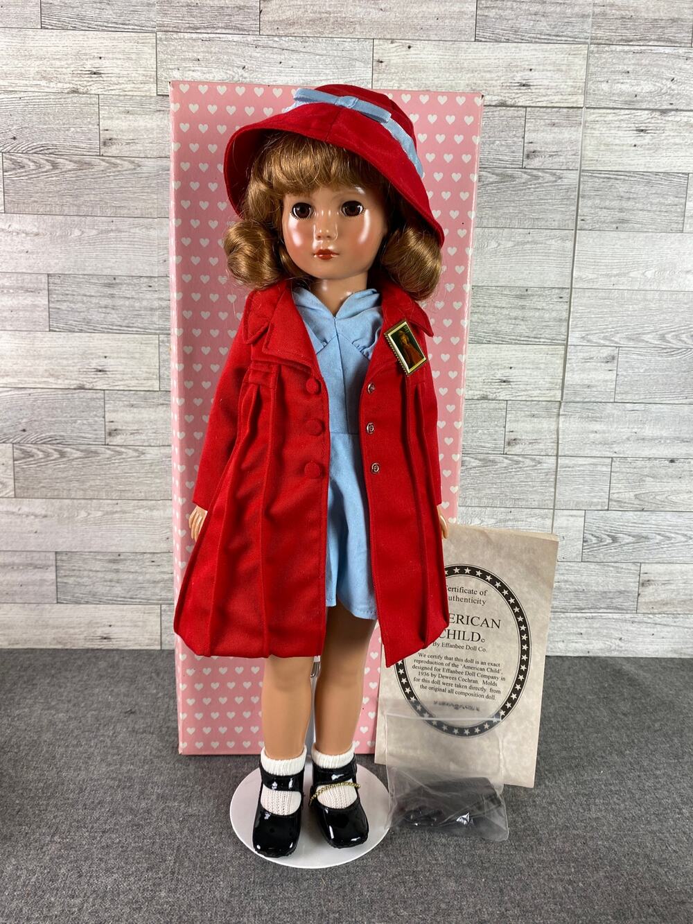 EFFANBEE Reproduction American Child Stamp Doll Dewees Cochran W Box 18 in